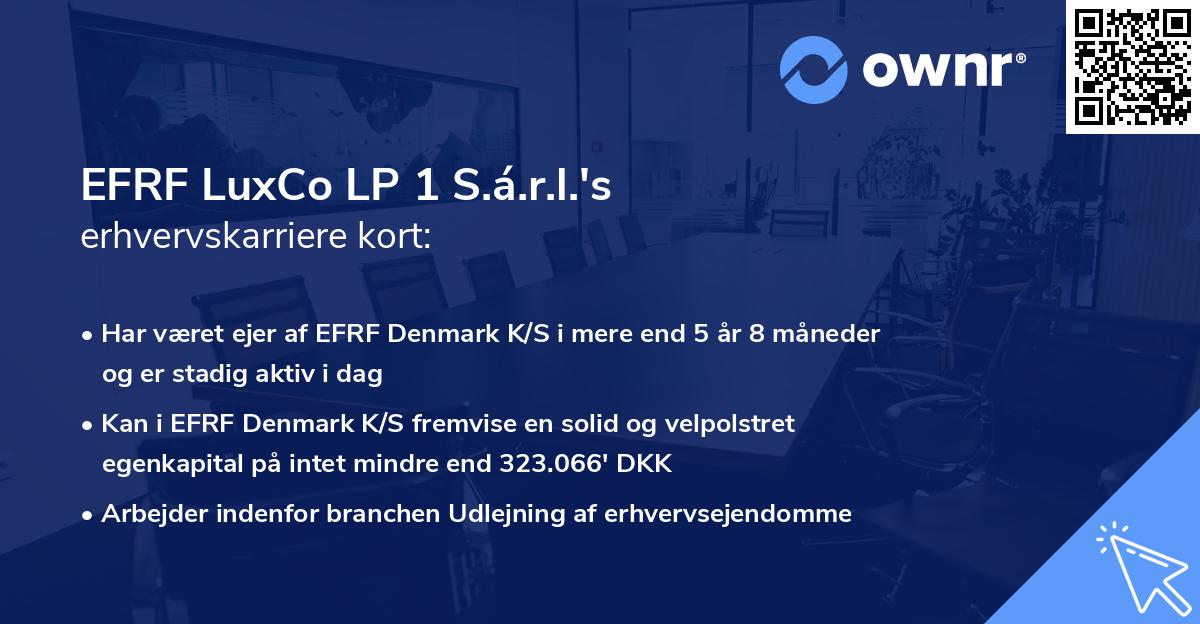 EFRF LuxCo LP 1 S.á.r.l.'s erhvervskarriere kort
