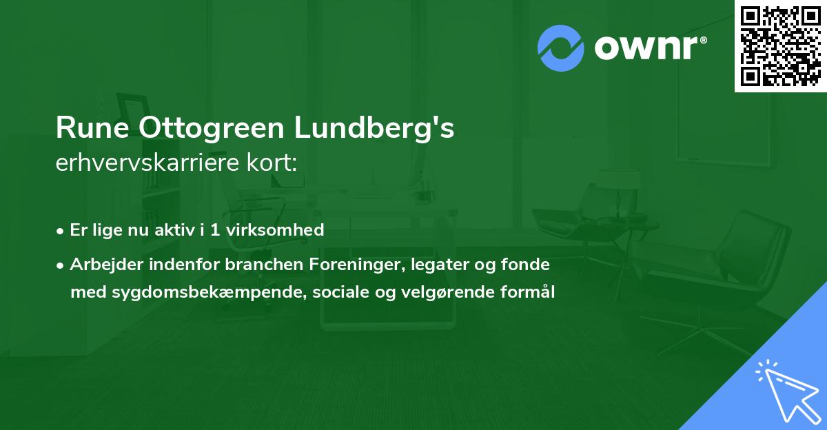 Rune Ottogreen Lundberg's erhvervskarriere kort