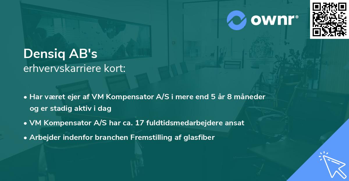 Densiq AB's erhvervskarriere kort