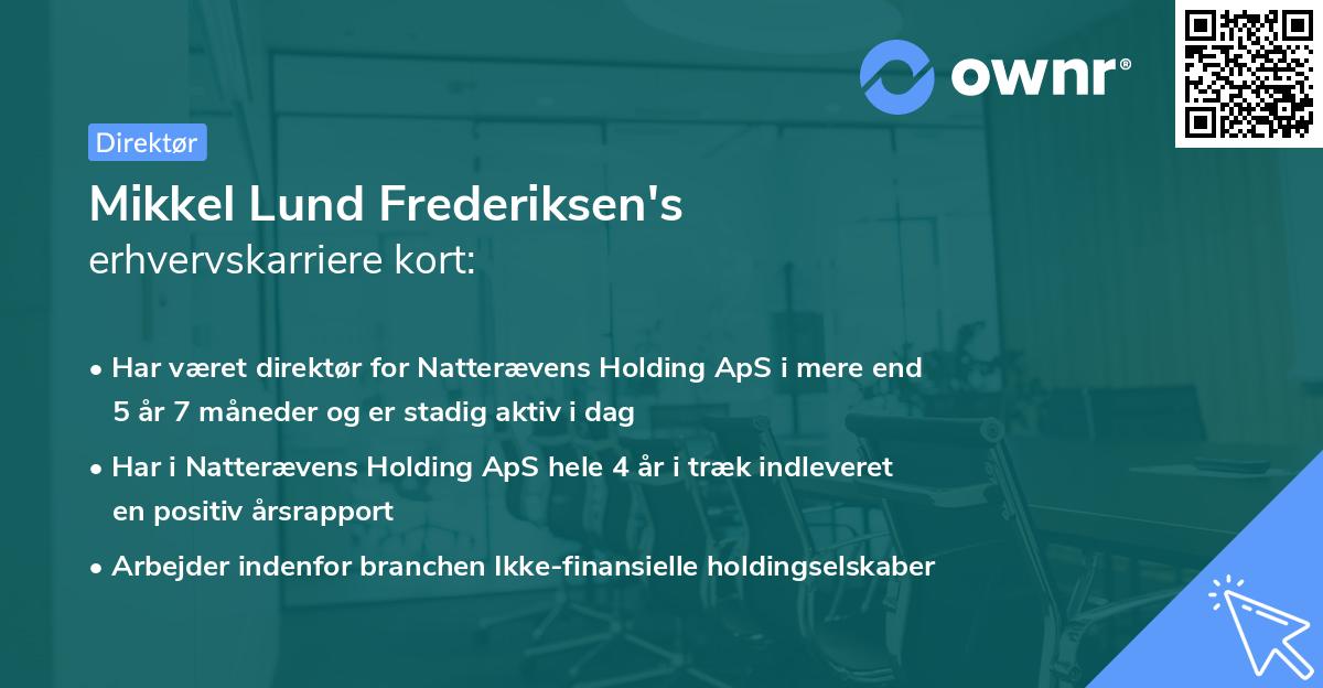 Mikkel Lund Frederiksen's erhvervskarriere kort