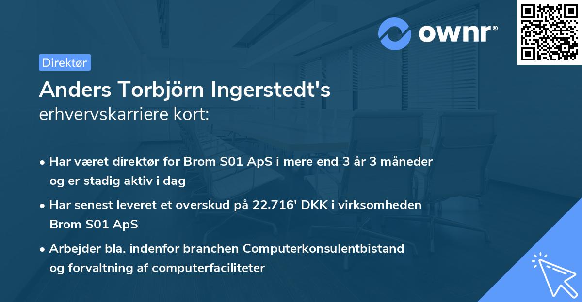 Anders Torbjörn Ingerstedt's erhvervskarriere kort