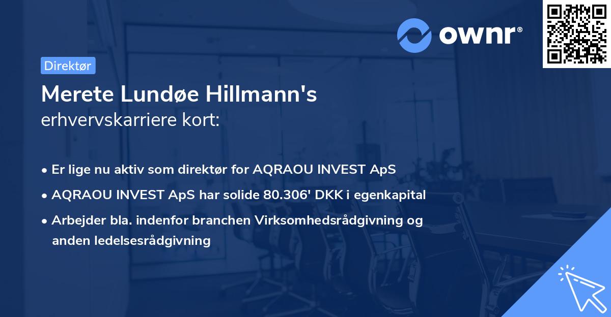 Merete Lundøe Hillmann's erhvervskarriere kort
