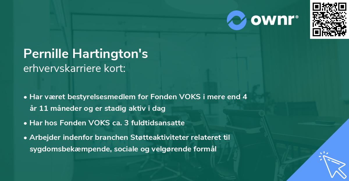 Pernille Hartington's erhvervskarriere kort