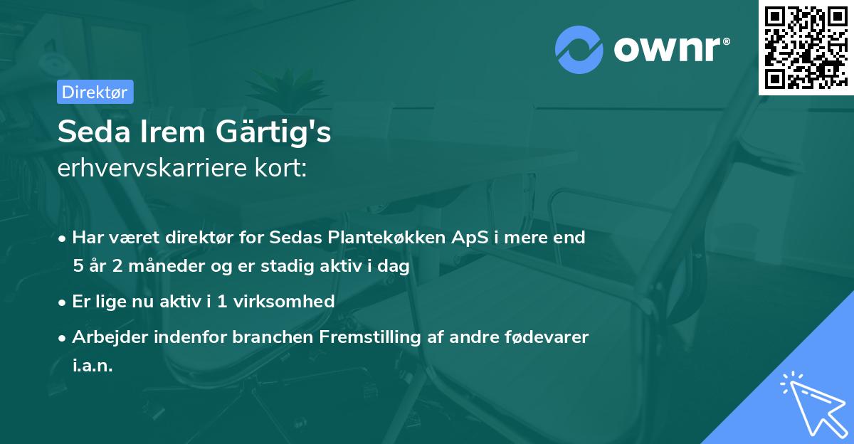 Seda Irem Gärtig's erhvervskarriere kort