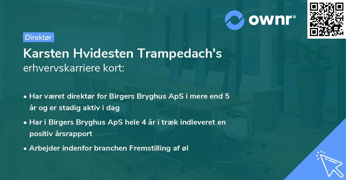 Karsten Hvidesten Trampedach's erhvervskarriere kort