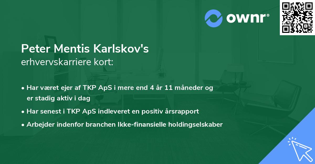 Peter Mentis Karlskov's erhvervskarriere kort