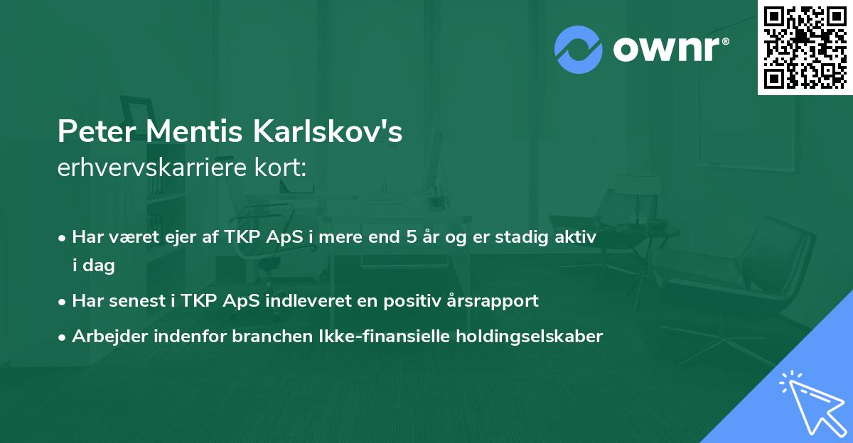 Peter Mentis Karlskov's erhvervskarriere kort