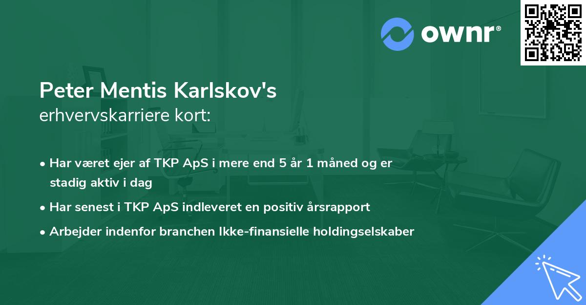 Peter Mentis Karlskov's erhvervskarriere kort