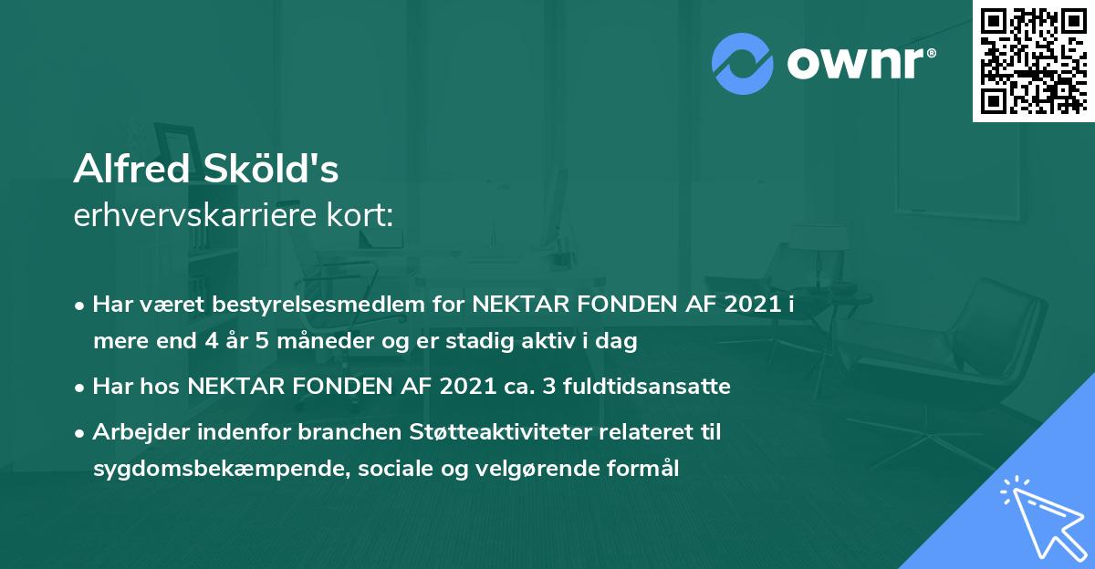 Alfred Sköld's erhvervskarriere kort