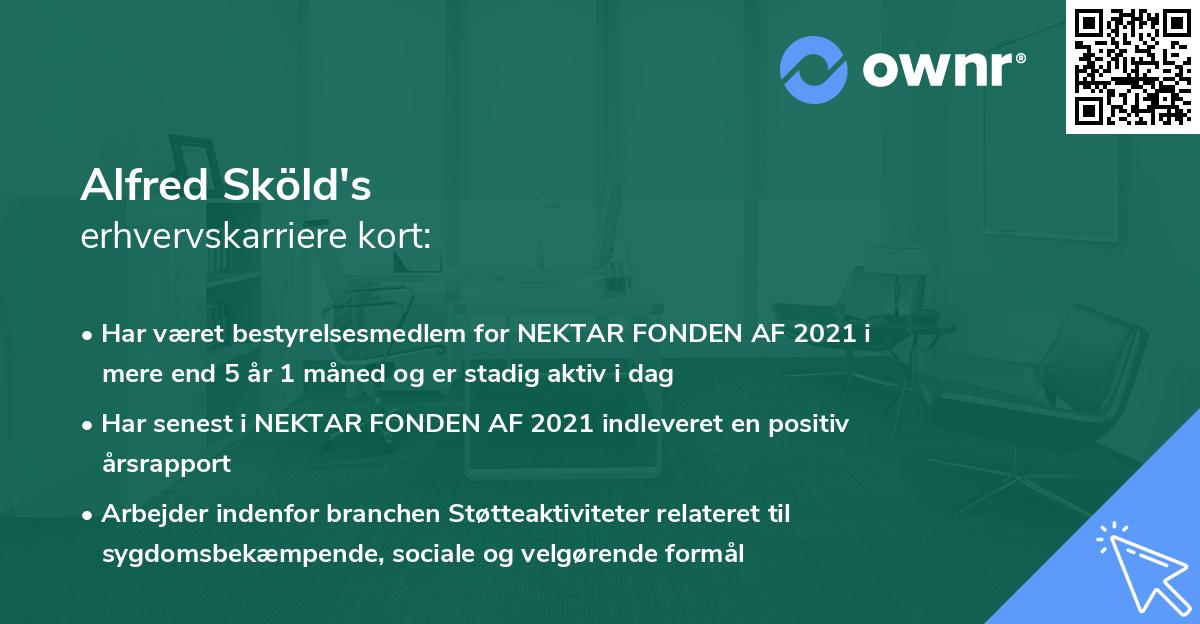 Alfred Sköld's erhvervskarriere kort