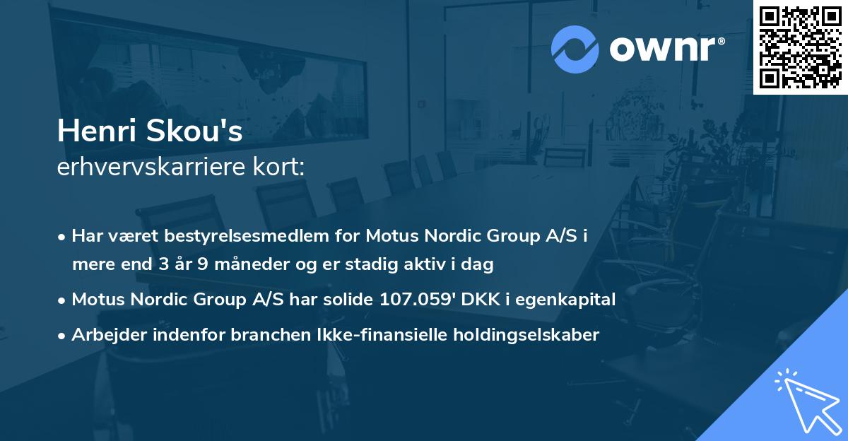 Henri Skou's erhvervskarriere kort