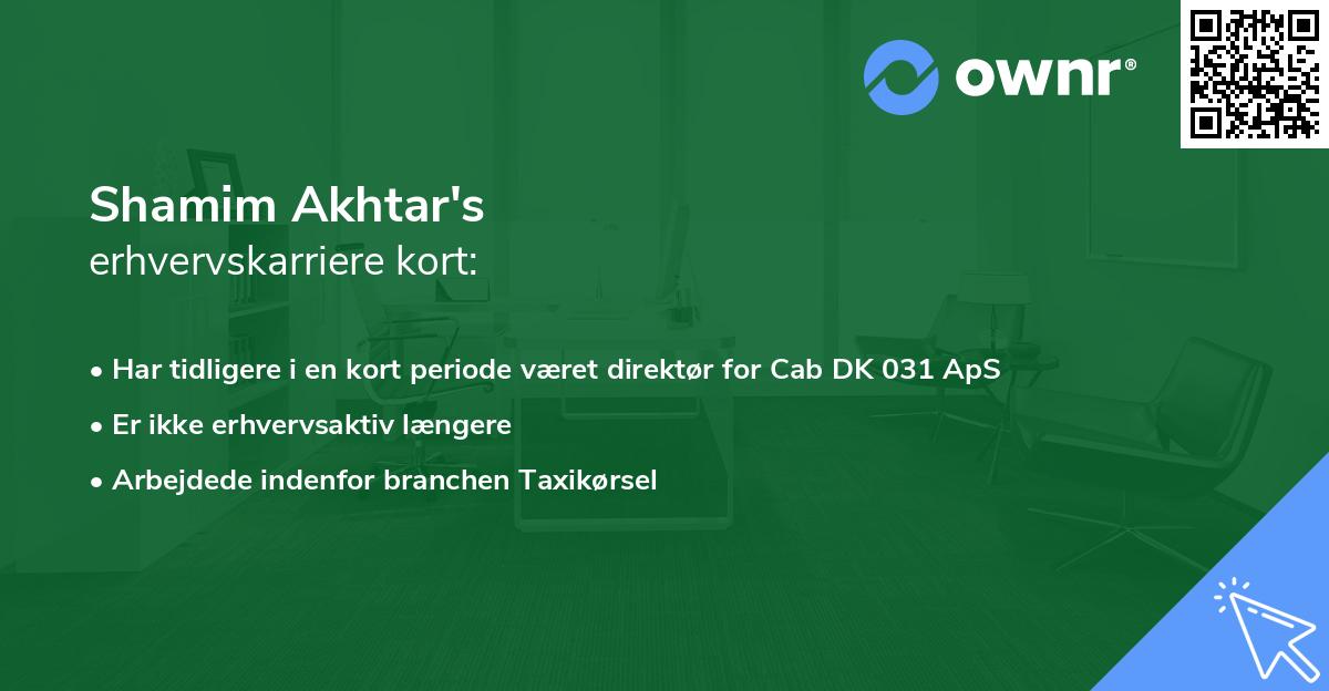 Shamim Akhtar's erhvervskarriere kort
