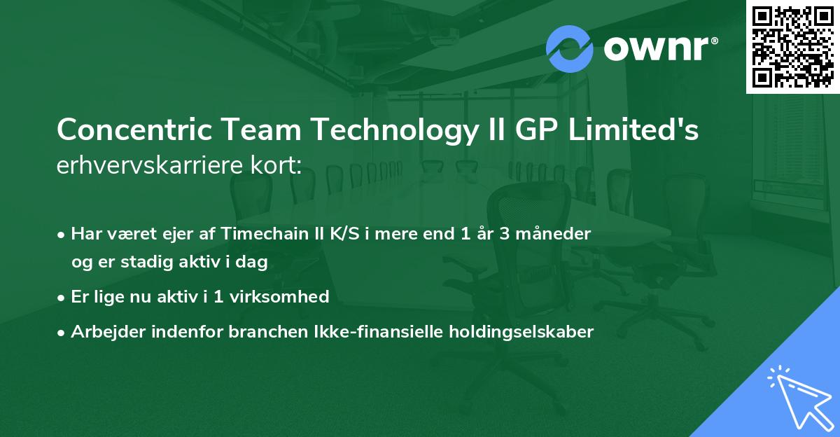 Concentric Team Technology II GP Limited's erhvervskarriere kort