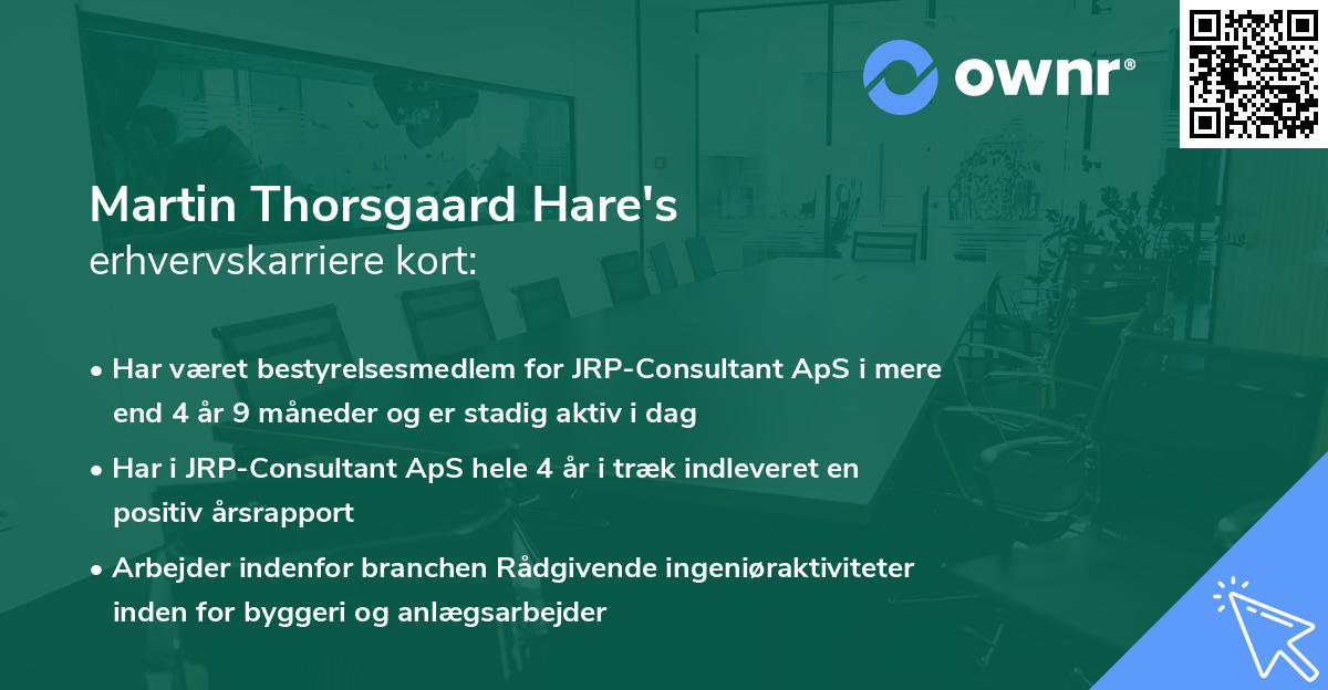 Martin Thorsgaard Hare's erhvervskarriere kort