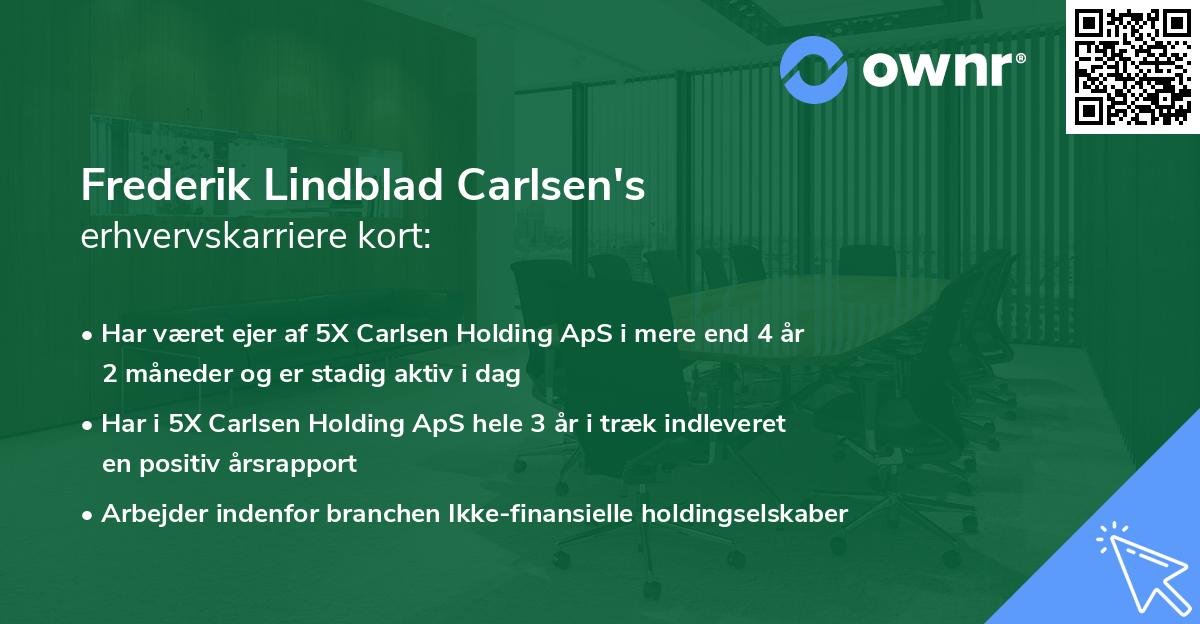 Frederik Lindblad Carlsen's erhvervskarriere kort