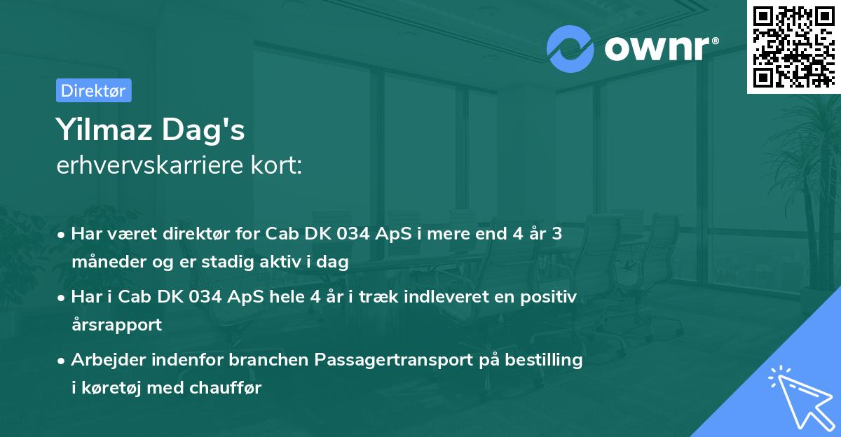 Yilmaz Dag's erhvervskarriere kort