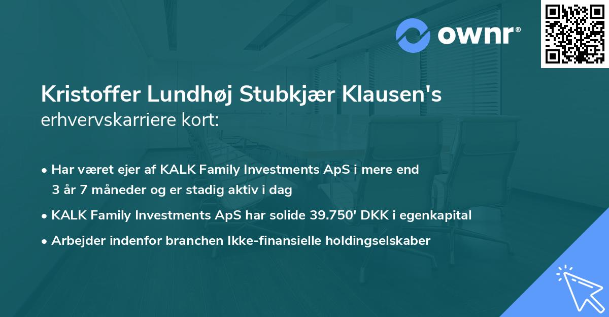 Kristoffer Lundhøj Stubkjær Klausen's erhvervskarriere kort