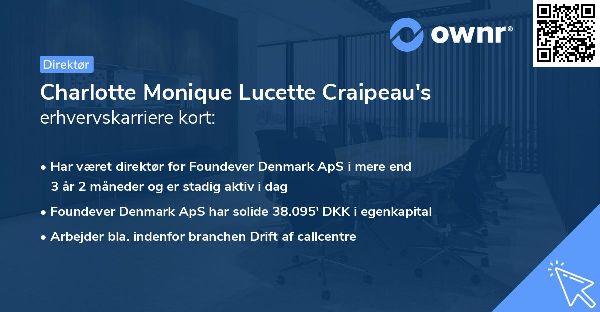 Charlotte Monique Lucette Craipeau's erhvervskarriere kort