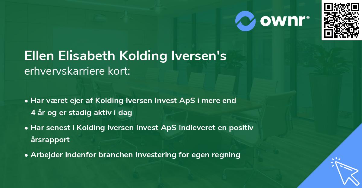 Ellen Elisabeth Kolding Iversen's erhvervskarriere kort