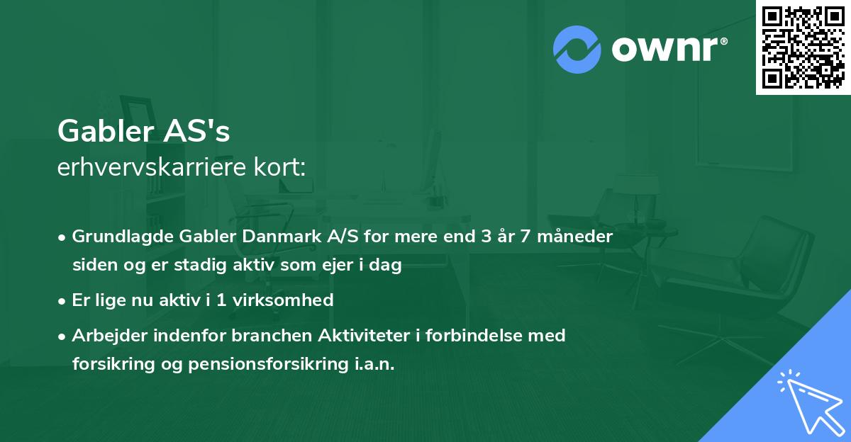 Gabler AS's erhvervskarriere kort