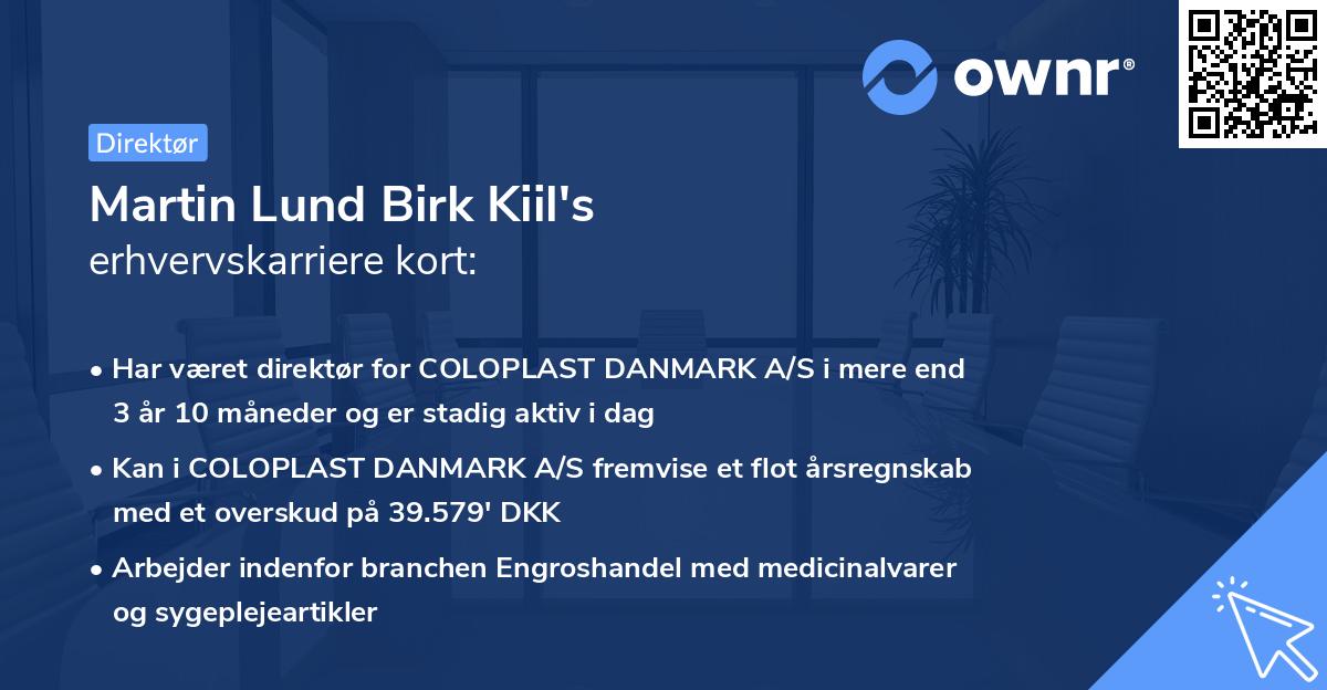 Martin Lund Birk Kiil's erhvervskarriere kort