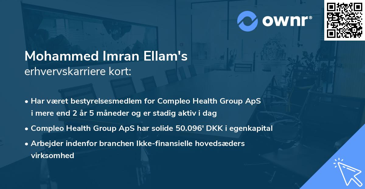 Mohammed Imran Ellam's erhvervskarriere kort