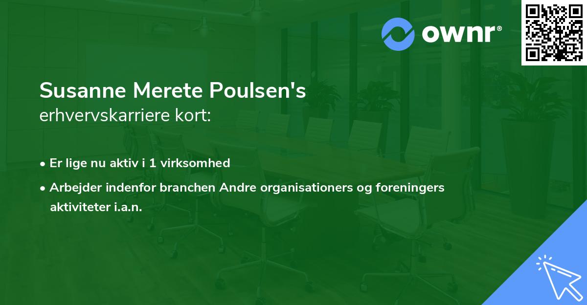Susanne Merete Poulsen's erhvervskarriere kort