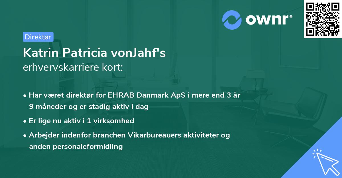 Katrin Patricia vonJahf's erhvervskarriere kort