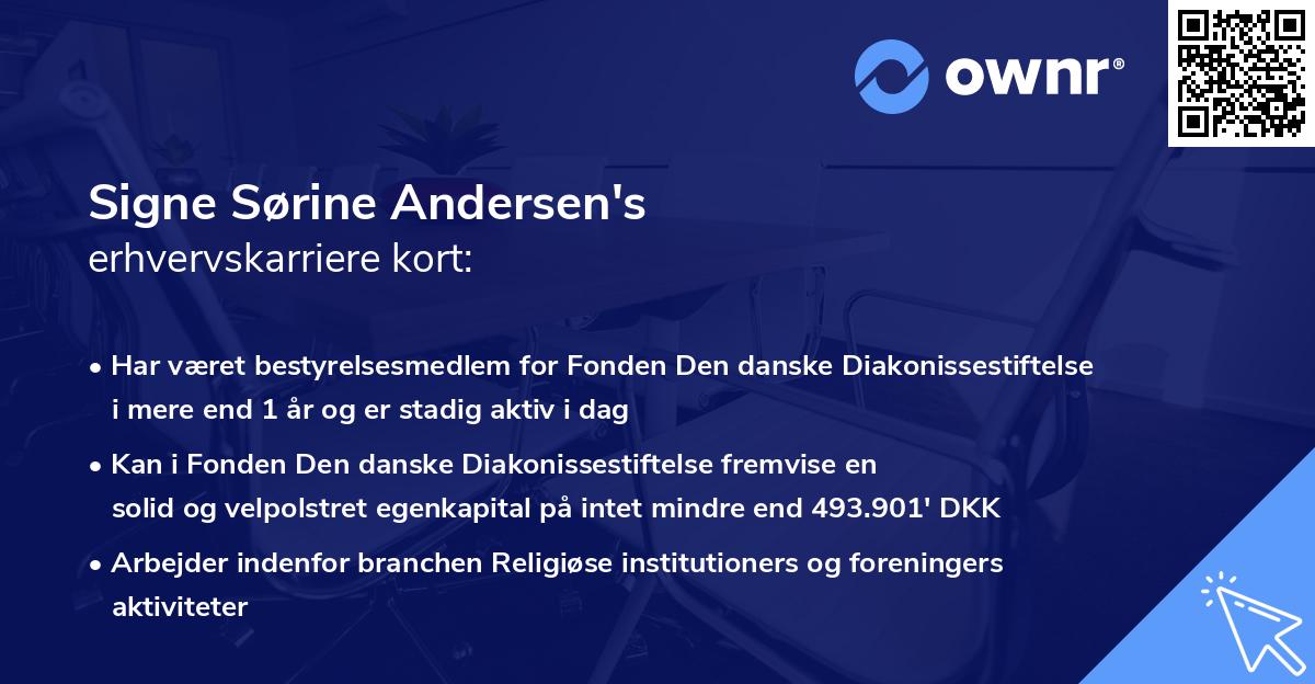 Signe Sørine Andersen's erhvervskarriere kort