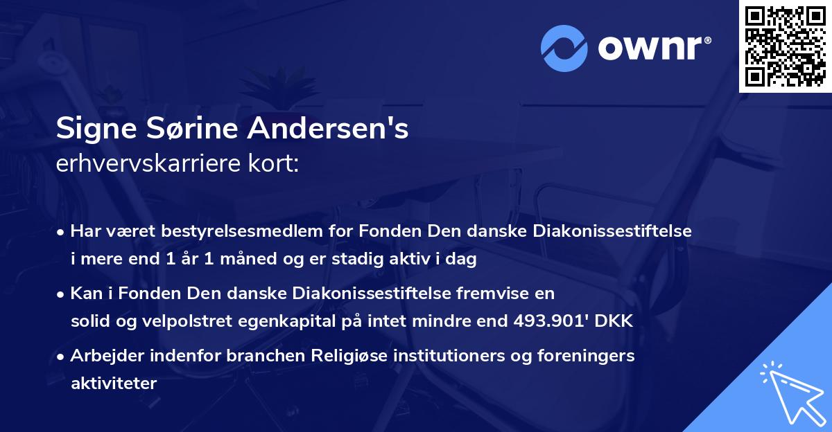 Signe Sørine Andersen's erhvervskarriere kort