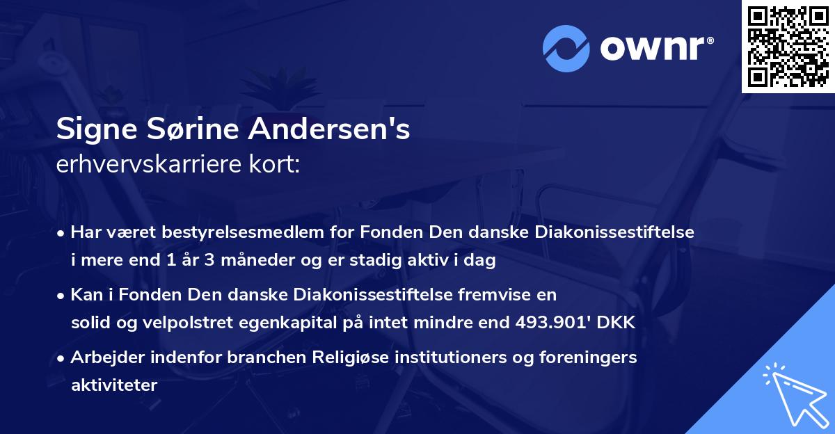 Signe Sørine Andersen's erhvervskarriere kort