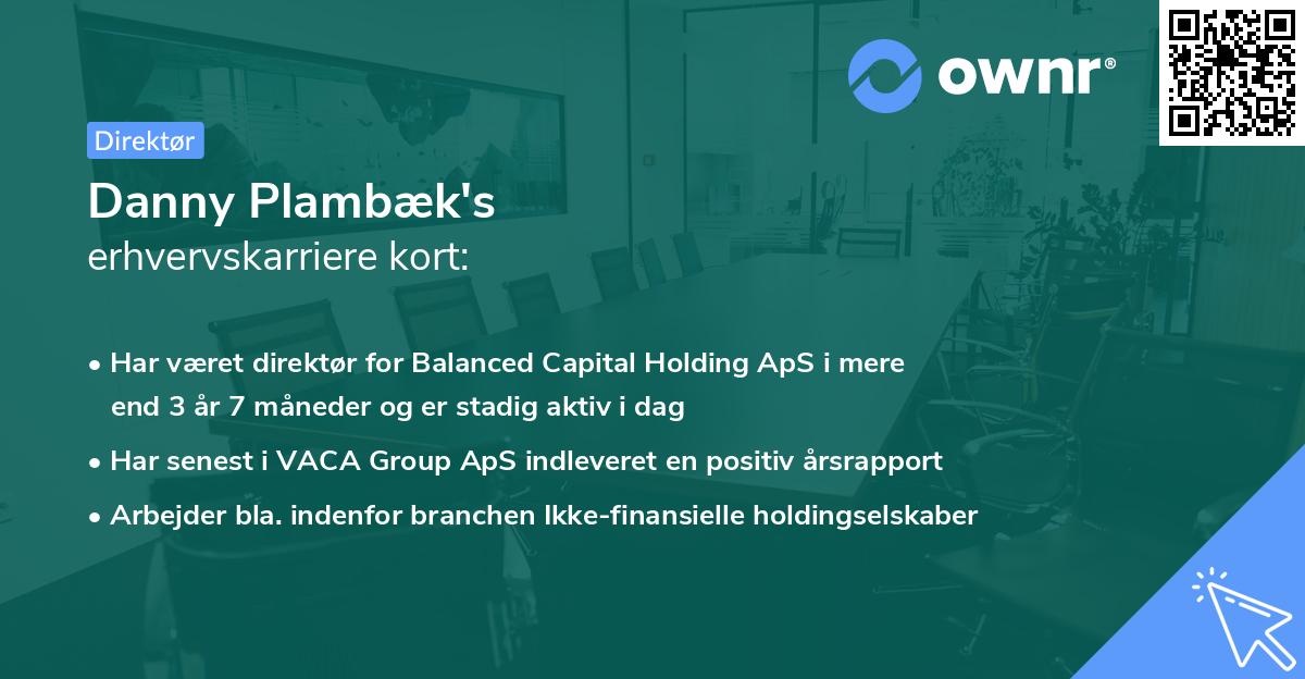 Danny Plambæk's erhvervskarriere kort