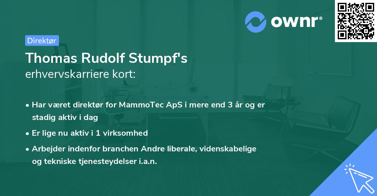 Thomas Rudolf Stumpf's erhvervskarriere kort