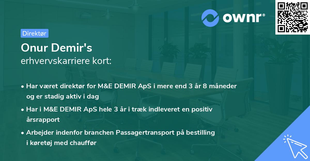 Onur Demir's erhvervskarriere kort
