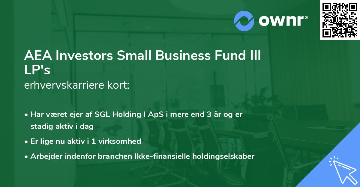 AEA Investors Small Business Fund III LP's erhvervskarriere kort