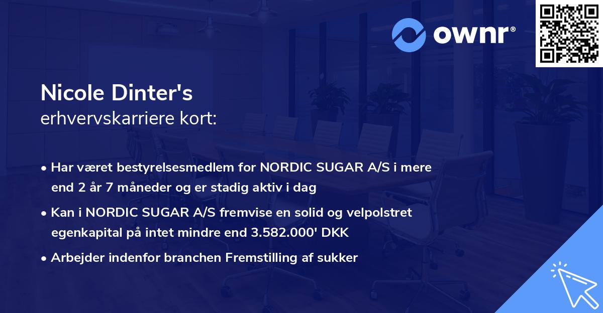 Nicole Dinter's erhvervskarriere kort