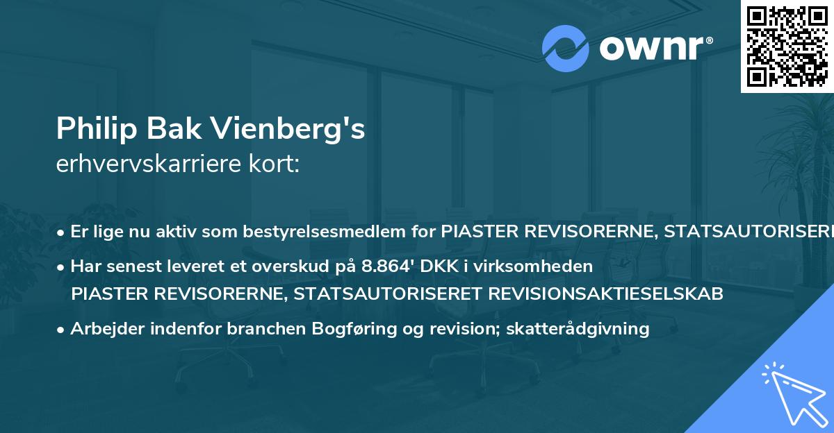 Philip Bak Vienberg's erhvervskarriere kort