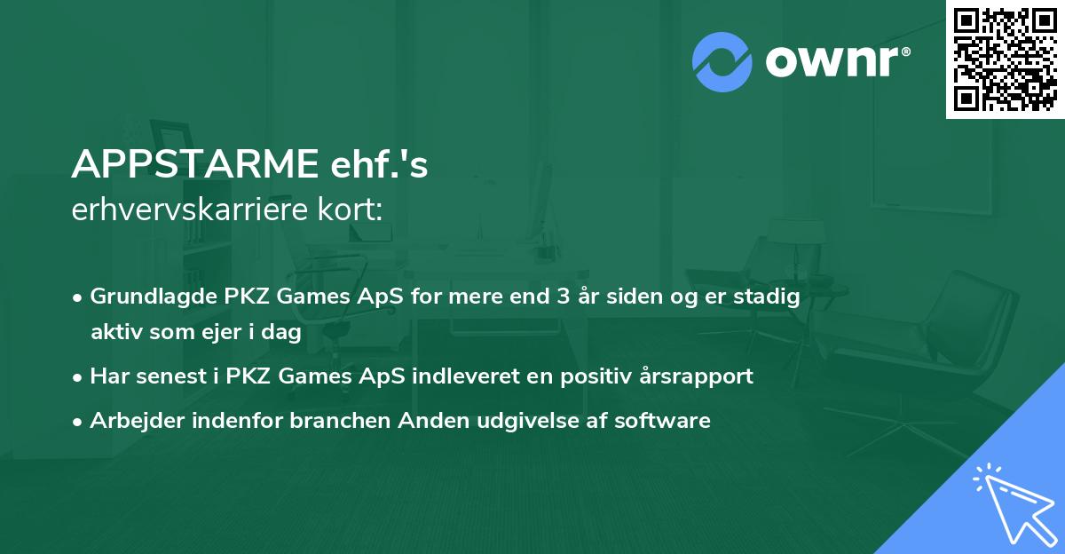 APPSTARME ehf.'s erhvervskarriere kort