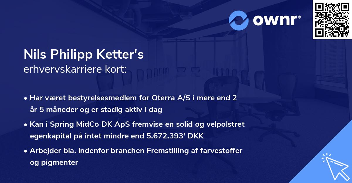 Nils Philipp Ketter's erhvervskarriere kort