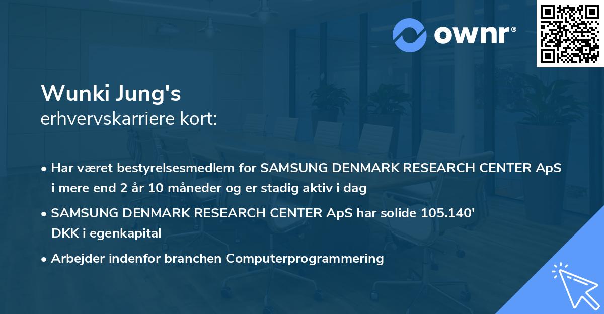 Wunki Jung's erhvervskarriere kort