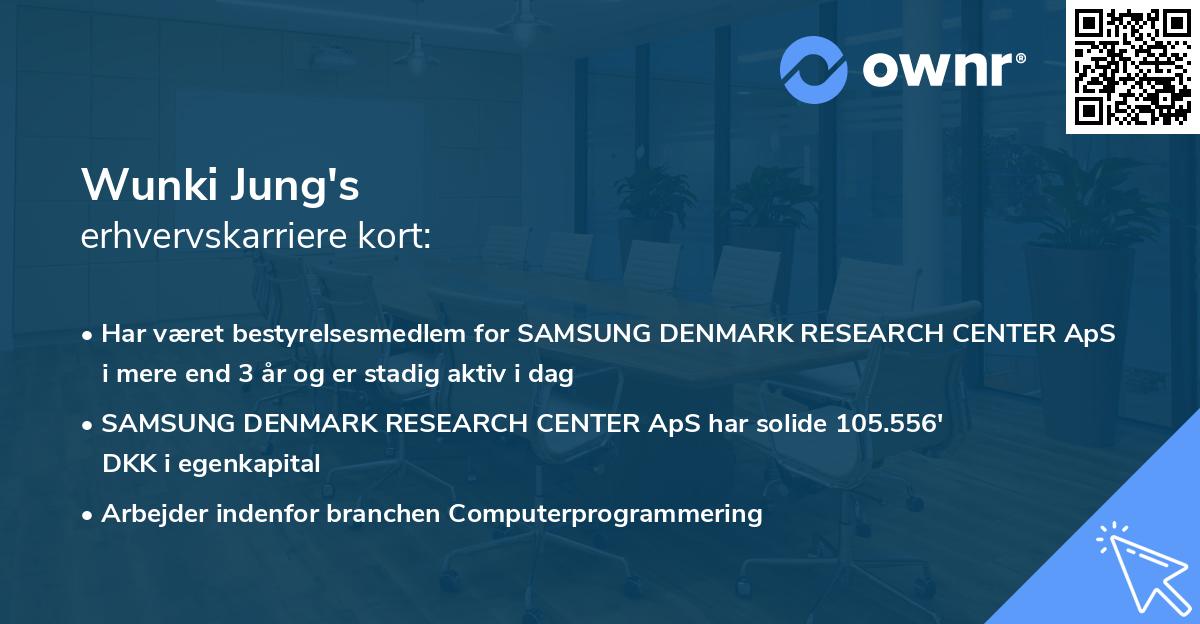 Wunki Jung's erhvervskarriere kort