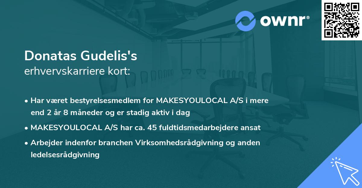 Donatas Gudelis's erhvervskarriere kort