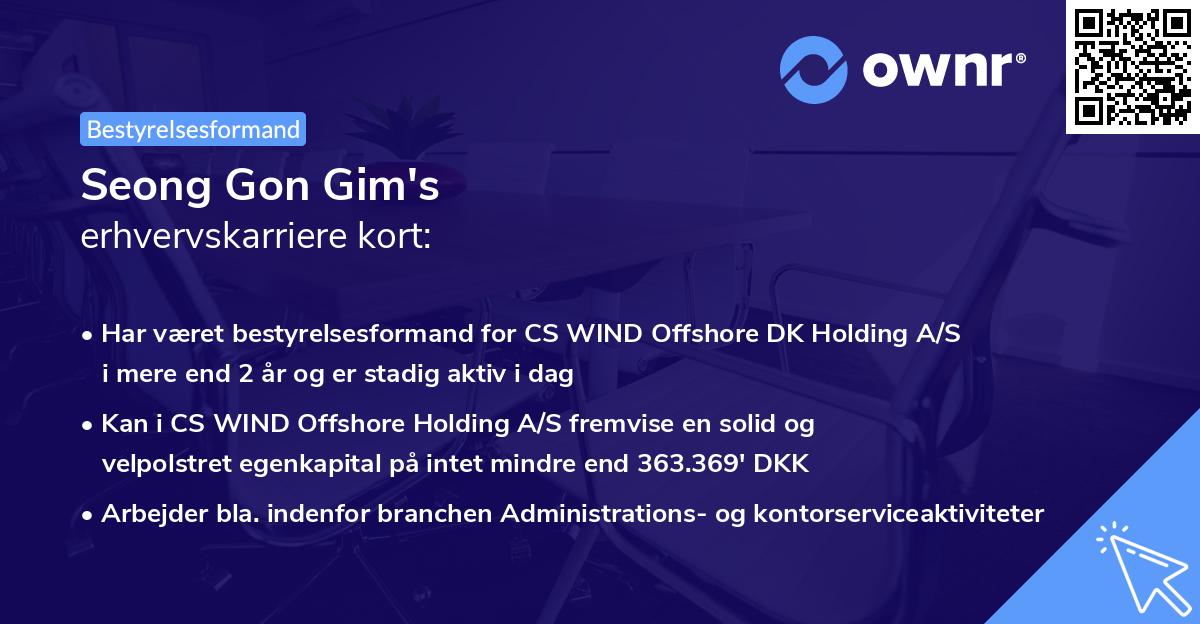 Seong Gon Gim's erhvervskarriere kort