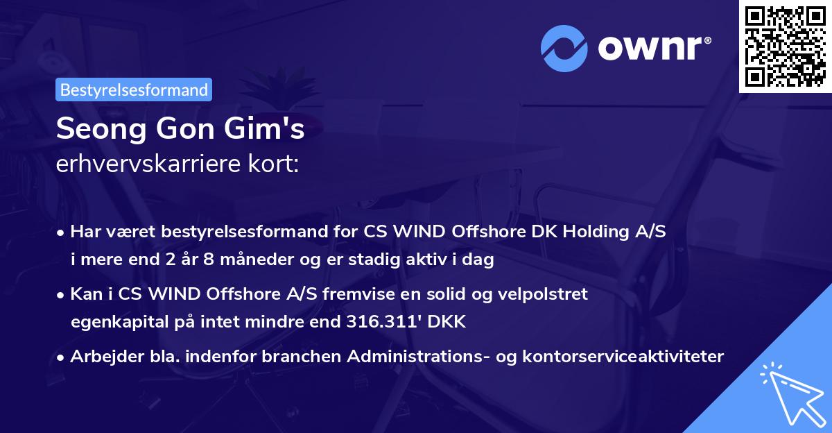 Seong Gon Gim's erhvervskarriere kort