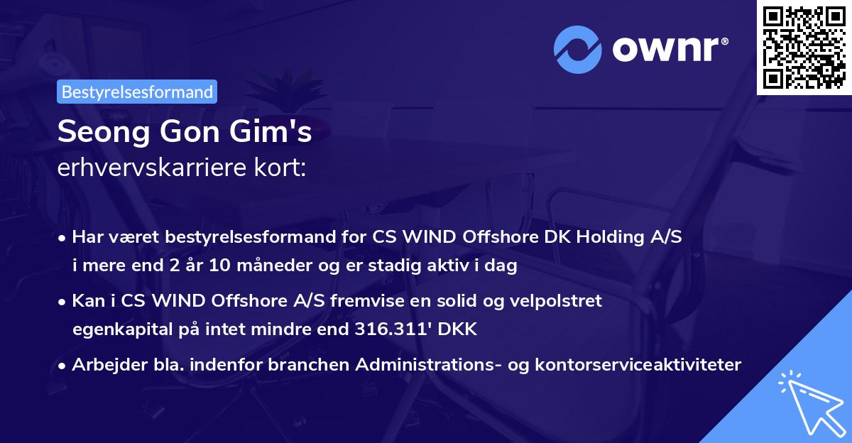 Seong Gon Gim's erhvervskarriere kort