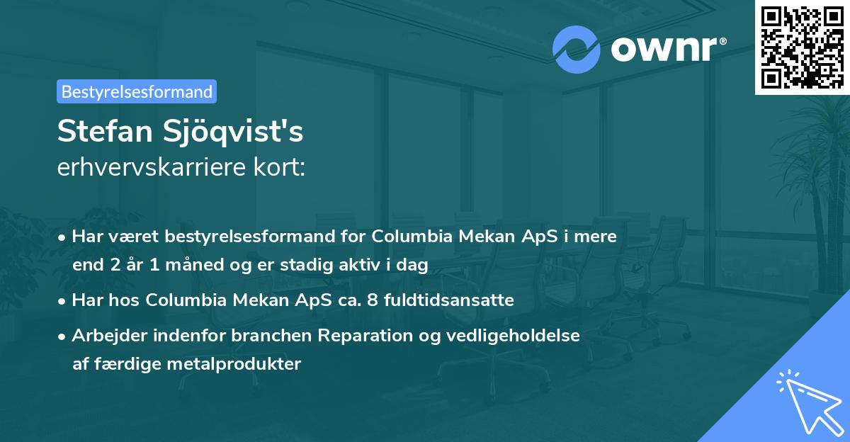 Stefan Sjöqvist's erhvervskarriere kort