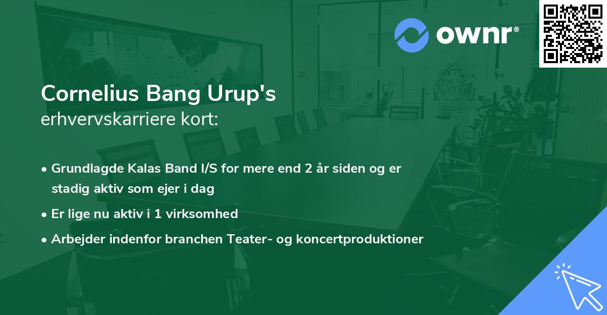 Cornelius Bang Urup's erhvervskarriere kort