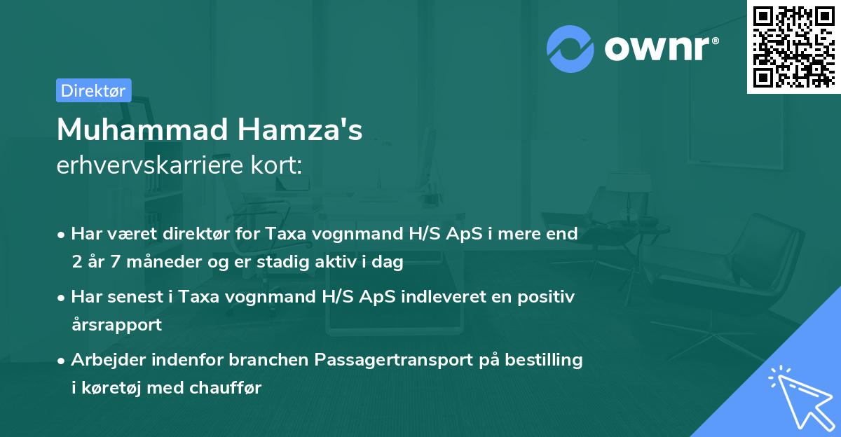 Muhammad Hamza's erhvervskarriere kort