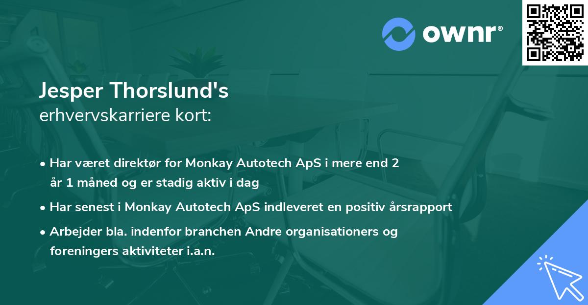 Jesper Thorslund's erhvervskarriere kort