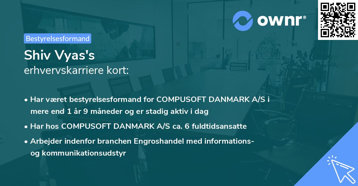 Shiv Vyas's erhvervskarriere kort